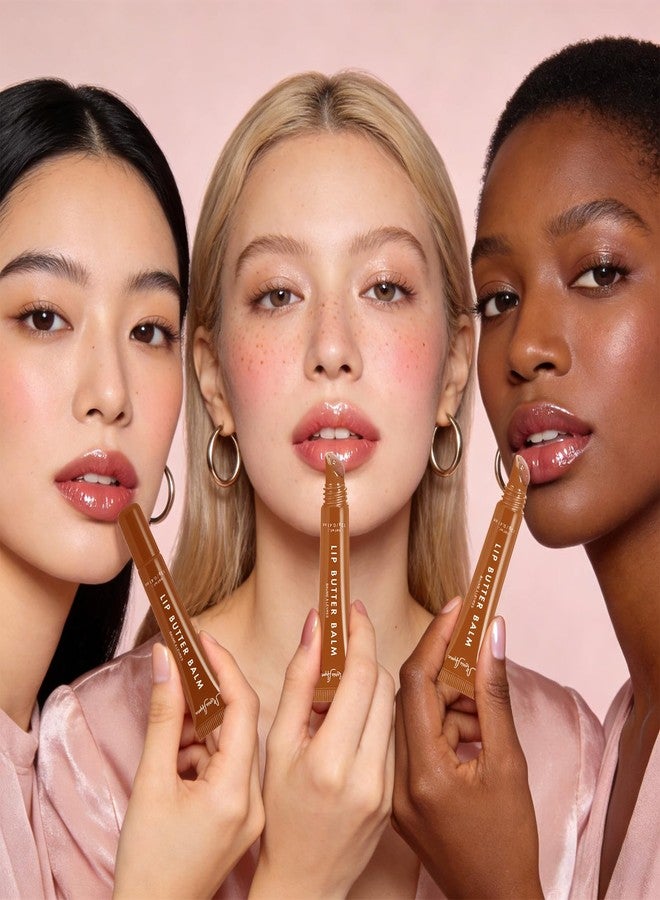 Maria Ayora Deep Hydrating Lip Butter Balm - Hydrating Lip Treatment with Glossy Finish, Shea Butter, Vitamin E, Peptides & Hyaluronic Acid - Vegan, Non-Sticky, Lip Care - 4 Pack(4 COLORS-Unscented) - Image 4